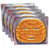 24k Gold Collagen Hydrogel Face Masks (5 MASKS): WHOLESALE Gel Sheet Masks with Hyaluronic Acid, Vitamins E & C; Korean Anti-Aging Facial Moisturizes & Hydrates Skin To Reduce Wrinkles & Brighten Tone