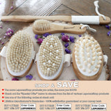 LEPOREM Body Brush - Wet or Dry Brush, Back Brush, Shower & Bath Brush Scrubber with Non-Slip Long handle, Exfoliating Face Brush Massager, Sisal Bag, Cellulite Massager, Natural Bristle, Gift Set