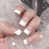 Clear Acrylic Nail Tips - French Nail Tip FINGERQUEEN 100pcs with Box Short Fake Nails Half Cover False Nail with Case for Nail Salons and DIY Nail Art, 10 Sizes(Clear)
