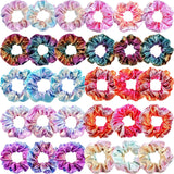 30 Pieces Metallic Scrunchies Shiny Elastic Hair Bands Scrunchy Gradient Mermaid Colors Hair Ties Ropes for Women Girls Hair, 10 Colors 2 Sides in Different Color