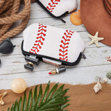 2 Pieces Baseball Print Makeup Bag Softball Travel Cosmetic Pouch Bag Waterproof Neoprene Bag with Zipper for Women, Girls, Travel, Teamates (White)