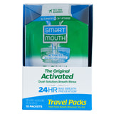 SmartMouth Mouthwash Travel Packets for 24 Hours of Fresh Breath Guaranteed, 5 Boxes, 10 Packs Each