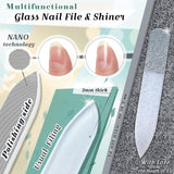 GLADZY Genuine Czech Glass Nail File Set - Multi-functional Shiner Buffer, Callus Remover Foot Rasp, Precision Filing Cuticle Pusher, Etched Surface, Manicure & Pedicure, Professional Care, EU Quality