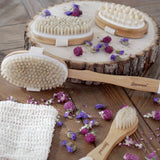 LEPOREM Body Brush - Wet or Dry Brush, Back Brush, Shower & Bath Brush Scrubber with Non-Slip Long handle, Exfoliating Face Brush Massager, Sisal Bag, Cellulite Massager, Natural Bristle, Gift Set