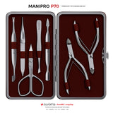 Suvorna manipro p70-7 Pcs Premium Manicure Set, (Nail & Cuticle Nippers, Nail Scissors, Pushers, Nail Filer, Tweezer). Professional Gift set. Comes in compact traveler case with.