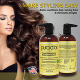PURA D'OR Biotin Deep Moisturizing Conditioner Thickens, Softens, Smooths, & Moisturizes - For Dry, Frizzy, Damaged Hair: Made w/ Argan Oil, Pumpkin, Rosemary, Honeysuckle, Vitamin E, Men & Women 16oz