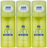 Ban Roll-On Antiperspirant Deodorant, Powder Fresh, 3.5-Ounce (Pack of 3)