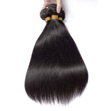 Brazilian Straight Hair Bundles Remy Hair Weave, Brazilian Virgin Hair 3 Straight Human Hair Bundles (10 12 14, Natural Black)