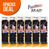 FreeTress Synthetic Hair Crochet Braids 2X Soft Faux Loc Curly 12" (6-Pack, 4)