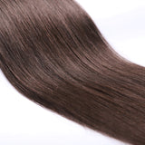 S-noilite Clip in Hair Extensions Real Human Hair 8pcs 18 Clips 90g Full Head Clip on Human Hair Extension Soft Straight For Women (14 16 18Inch, 2 Dark Brown)