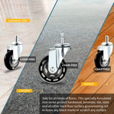 Salon Trolley Cart Chair Caster Wheels (Set Of 4), Hair-free Rolling Casters for Stool Chair, Hair Stylist Color Table Tray, Spa Beauty Furniture Equipment