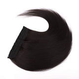 S-noilite 24inch 3/4 Full Head Clip in Extension Human Hair Invisible Thicken Straight Clip on Human Hair Extension One Piece 5 Clips 100% Remy Human Hair #1B Natural Black