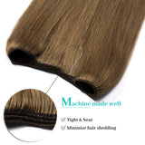 S-noilite Secret Wire Extensions Human Hair Hidden Crown Hair 16" 60g #6 Light Brown One Piece Invisible Miracle Wire In Remy Human Hair Extensions for Women