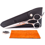 Professional Hair Scissors 6 Inch with Extremely Sharp Blades, 440C Steel Hair Cutting Scissors, Durable, Smooth Motion & Fine Cut, Barber Scissors with Elegant Sheath, Cleaning Leather & Key