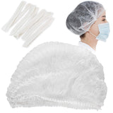 [200 Pack] 21 Inch White Hair Net - Disposable t Men and Women Bouffant Cap, Latex Free Head Cover for Food Service, Cooking, Medical, Surgical, Hospital Nurse, Kitchen, Spa, Tattoo, Tanning and Salon