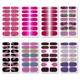 224 Pcs 16 Sheets Nail Art Polish Stickers Decal Nail Wraps Leopard Print Prue Color Nails Strips Street Adhesive False Nail Design Manicure Set With 1Pc Nail Buffers Files For Women Girls