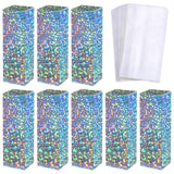 50 Pieces Empty Lip Gloss Boxes Holographic Lipstick Perfume Essential Oil Packaging Boxes with 50 Pieces Clear Shrinkable Film Shrink Wrap Film for DIY Lip Gloss Wrapping Small Gift Packaging