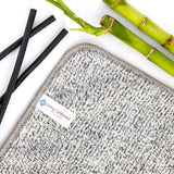 Living Centered Wellness Organic Bamboo + Charcoal Microfiber Face Cloth, Six Pack | Reusable + Super Soft Makeup Towels | Gentle Sensitive Skin + Baby Washcloths | Luxury Makeup Remover Cloths