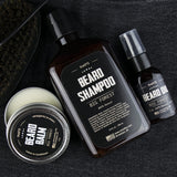 Big Forest Beard Growth Kit: Beard Shampoo, Beard Oil & Beard Balm - 100% Natural & Organic Facial Hair Care - in a Mustache Stamped Linen Pouch