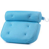 Premolux Bathtub Headrest Pillow - Ergonomic Upper Back and Neck Support with Powerful Suction Cups - Premium Bath Cushion for Women, Men, or the Elderly (Blue)