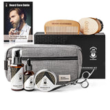 BEARD REVERENCE Premium Beard Grooming Kit for Men Care w/Upgraded Travel Bag – All-Natural Beard Oil, Beard Balm Butter Wax, Beard Wash, Scissors, Comb, Boar Bristle Brush with Gift Set Box