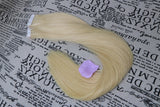 16" 50g Remy Tape in Human Hair Extensions Long Straight Hair 20pcs/pack Seamless Skin Weft Invisible Double Sided Glue in Hair #613 Bleached Blonde