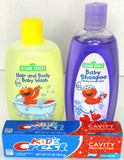 Kids Crest Toothpaste Sesame Street Shampoo Body Wash Baby Bath Bundle