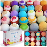 Kay's Bath Bombs Gift Set Fizzies - 12 Pack - Individually Wrapped Assorted Scents - Made in USA - Shea & Mango Butter, Essential and Fragrance Oils for Moisturizing Dry Skin - Lush Bath Salts