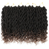 Lihui Goddess Locs Crochet Hair For Black Women 14 Inch Faux Locks Crochet Hair Braids Soft Goddess Faux Locks Crochet Hair Pre Looped Crochet Faux Locks Hair Extension (14inch, 1B/30, 6Packs)