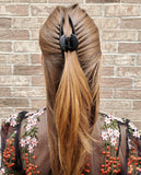 Zhooch Hair Clip - Skinny Chic & Basic Large 4.75". Hair Clip Claw, Butterfly Hair Clip with Inner teeth, Low Profile, Premium quality, Painted Strong Hold Spring. Made in Korea. (Black + Clear)