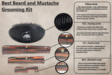 GBS Set of Combs - MCT Beard and Mustache Comb, PCT Pocket Comb, DCT Dressing comb, and Military Style Hair Brush - Best Beard and Mustache Grooming Kit, Travel and Home Beard Care Kit