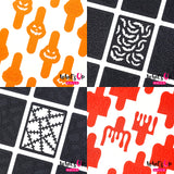 Halloween 4 pack (Bats, Pumpkin Faces, Monster Blanket, Dripping) for Nail Art Design