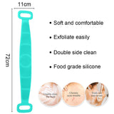 ELAIMEI Silicone Back Scrubber for Shower, Bath Body Brush - Double-Sided Long Body Scrubber, Easy to Clean Washer Exfoliating More Hygienic (Indigo)