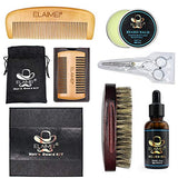 Beard Grooming&Trimming Gift Kit For Men,Mustache Care Beard Oil Balm Brush Comb