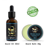 Beard Grooming&Trimming Gift Kit For Men,Mustache Care Beard Oil Balm Brush Comb